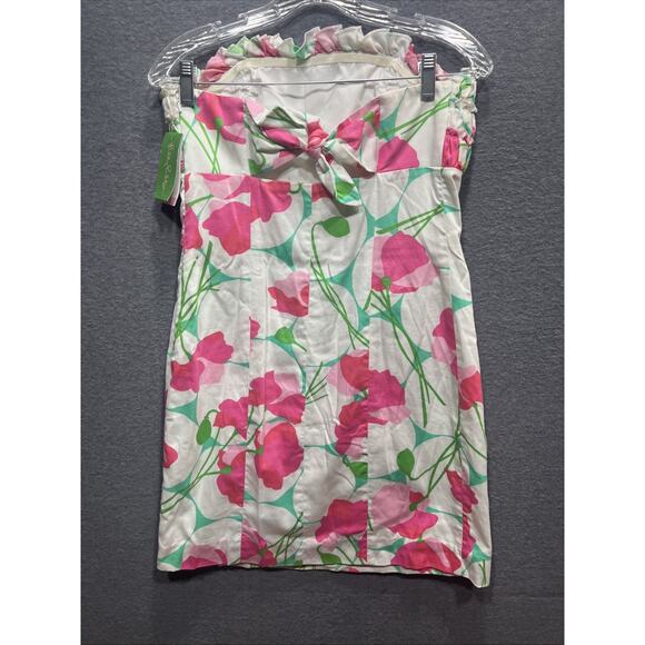 Lilly Pulitzer Classic White Had Me A Blast Floral Strapless women Dress Size 8 - Picture 4 of 14